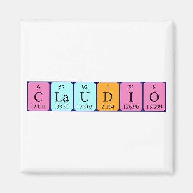 Claudio periodic table name magnet (Front)