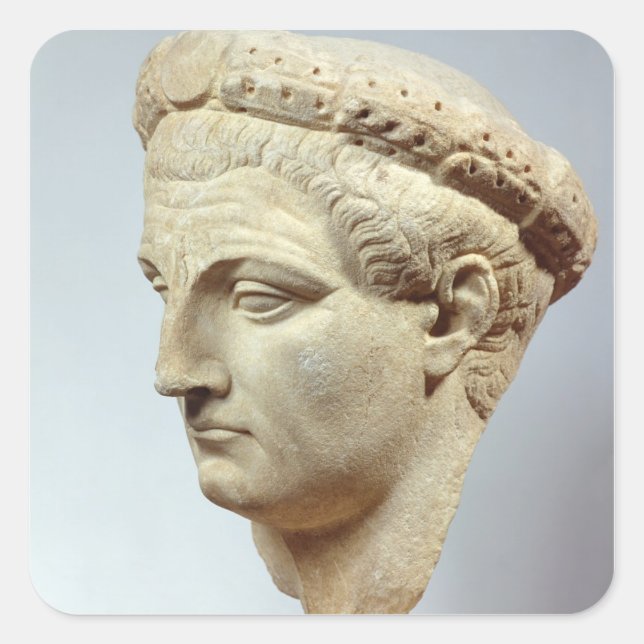 Claudius, marble head, 41-54 AD Square Sticker (Front)