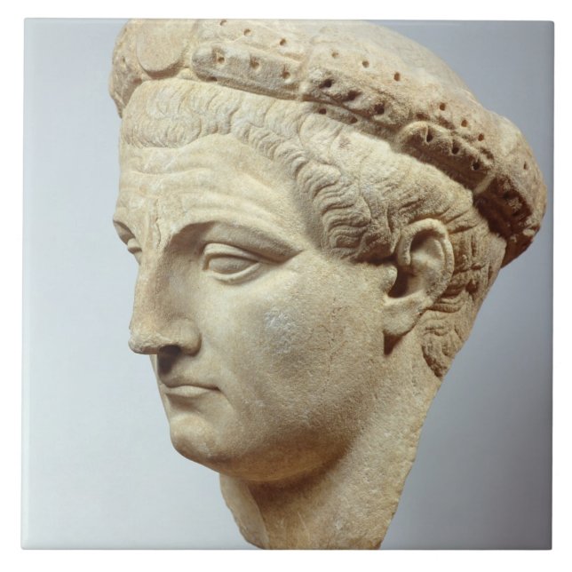 Claudius, marble head, 41-54 AD Tile (Front)