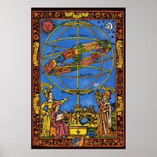 Claudius Ptolemy Astronomer, Vintage Celestial  Poster
