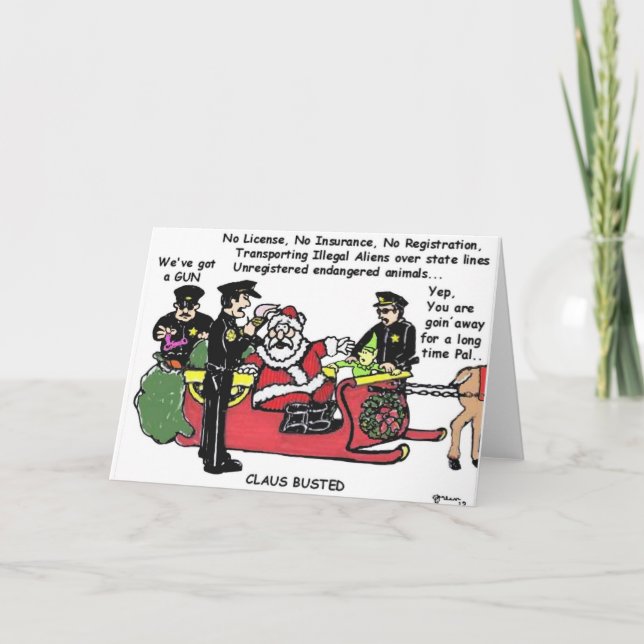 Claus a éclaté - la carte de voeux d'humour de (Devant)