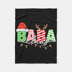 Claus Christmas Lights Santa Hat Family Matching Fleece Blanket