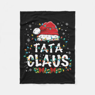 Claus Funny Christmas Lights Pajama Family Matchin Fleece Blanket