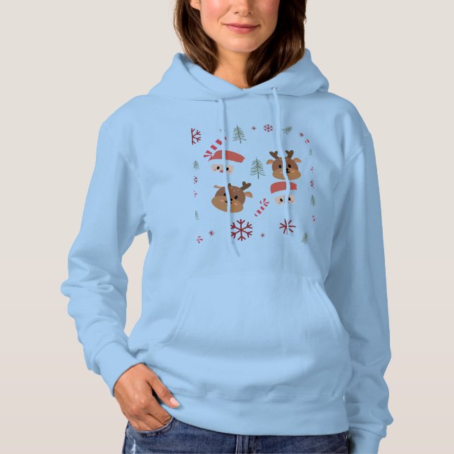 Clause Chrismat deer santa, Sweat - shirt à capuch (Devant)