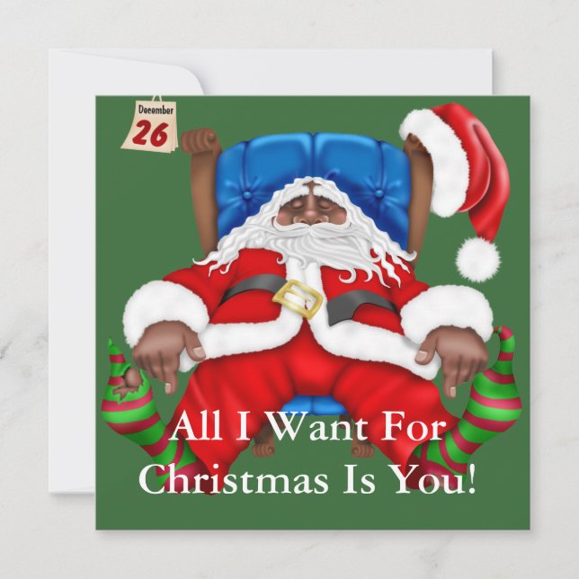 Clause du Père Noël afro-américain Invitation de N (Devant)