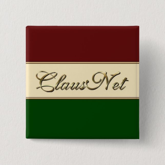 ClausNet Member 2 Inch Square Button (Front)