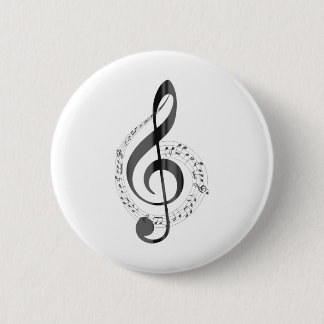 Clave de Sol Pentagrama y Melodia 2 Inch Round Button