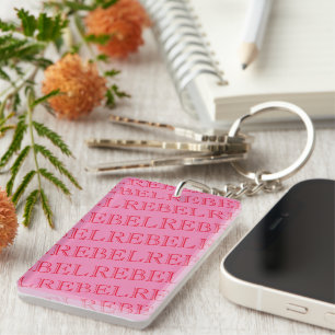 Clavier Acrylique personnalisé - REBEL rose et rou