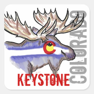 Clavier Colorado drapeau elk design stickers