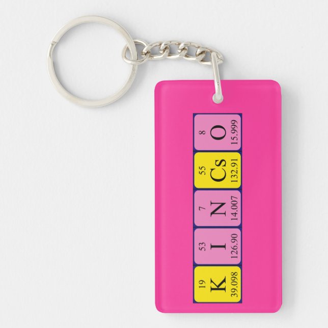 Clavier de nom de table périodique Kincsö (Devant)