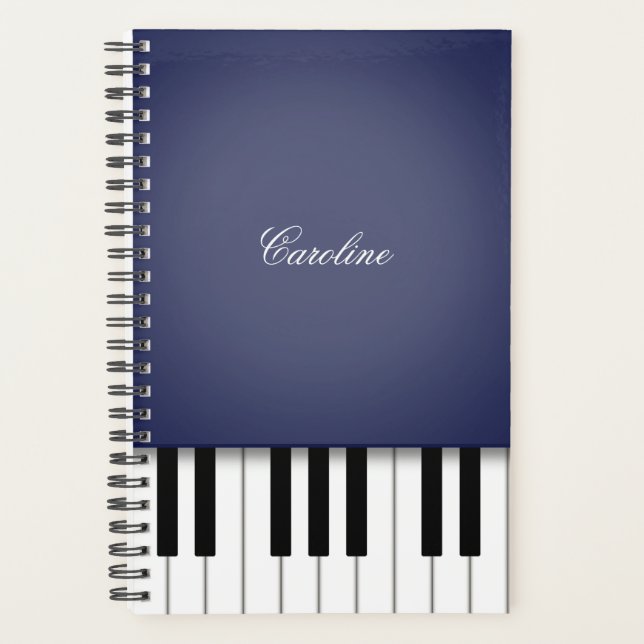 Clavier de piano bleu nuit Musique personnalisée (Devant)