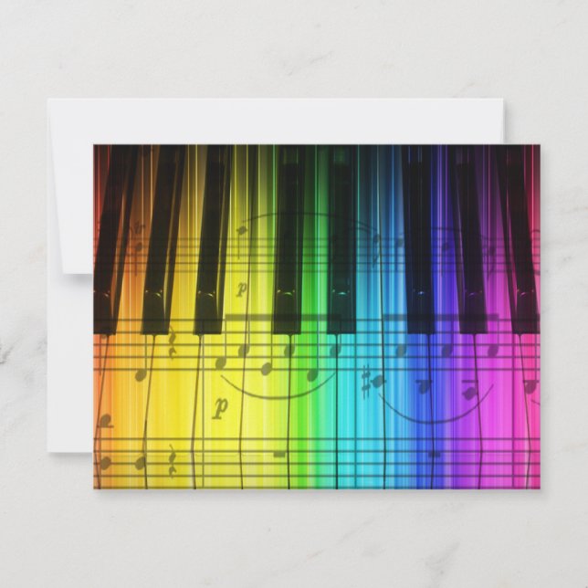 Clavier de piano et invitation de notes de musique (Devant)