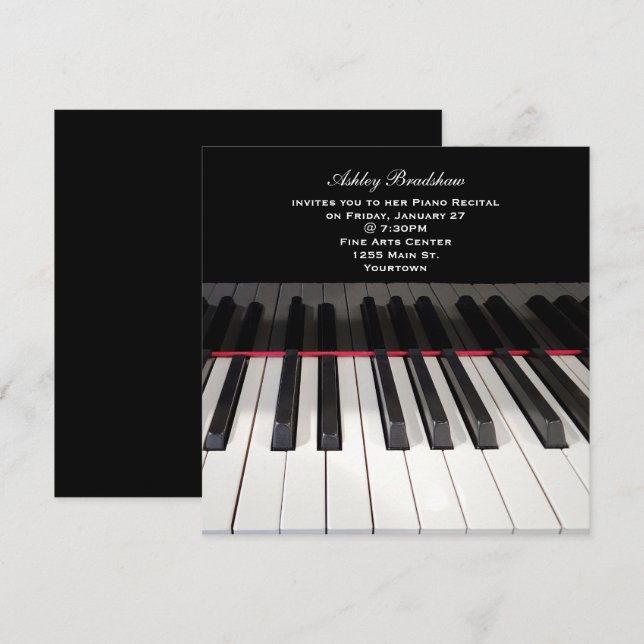 Clavier de piano pour Invitation de considérant (Devant / Derrière)