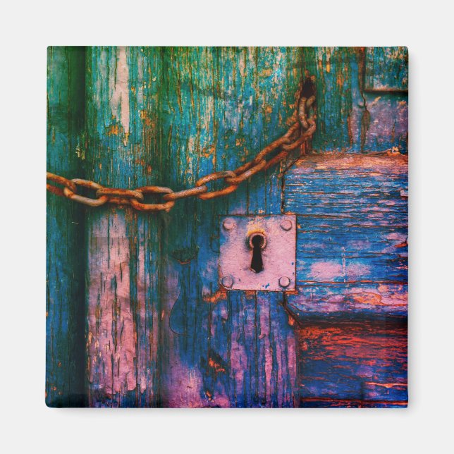 Clavier de porte en bois peint rustique aimant vin (Devant)