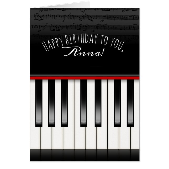 clavier piano d'anniversaire avec nom (Devant)