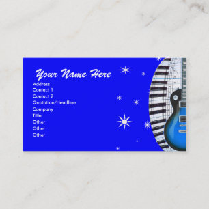 Clavier Piano Guitare Bleu & Carte de visite Étoil
