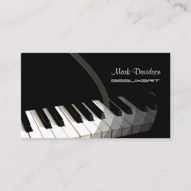 Clavier/professeur/tuner de piano cartes de visite (Devant)