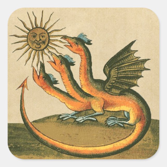 Clavis Artis Alchemy Dragons Square Sticker (Front)