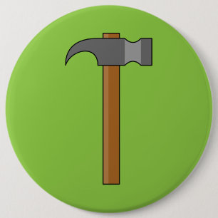 Claw Hammer Cartoon 6 Inch Round Button