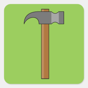 Claw Hammer Cartoon Square Sticker