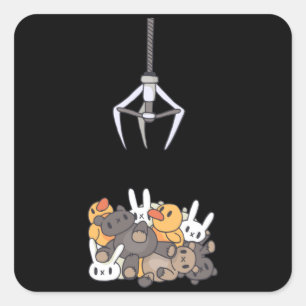 Claw Machine Kawaii Square Sticker
