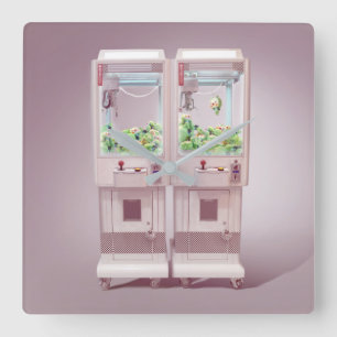 Claw Machine Square Wall Clock