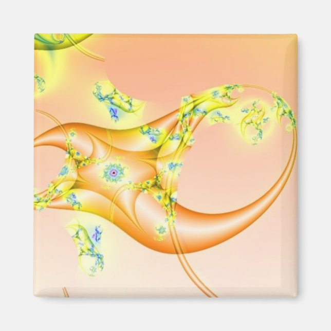 Claw | Orange and Yellow Fractal Art Magnet (Front)