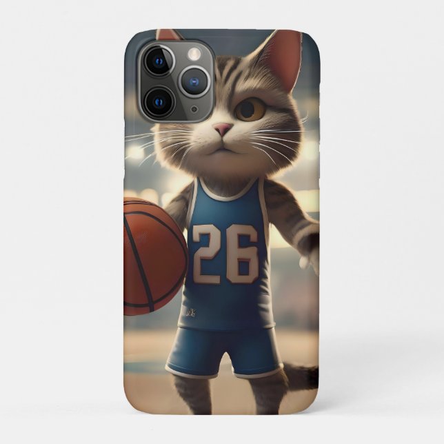 Claw-some Hoops: The Fearless Cat Basketballer Case-Mate iPhone Case (Back)
