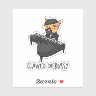 Clawed Debussy Piano Player Cat Pun Fun Gift