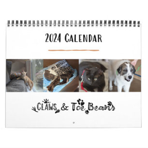 Claws & Toe Beans 12-Month Wall Calendar 2024
