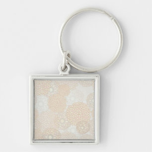 Clay and Tan Flower Burst Design Keychain