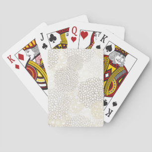 Clay and White Flower Burst Design Playing Cards
