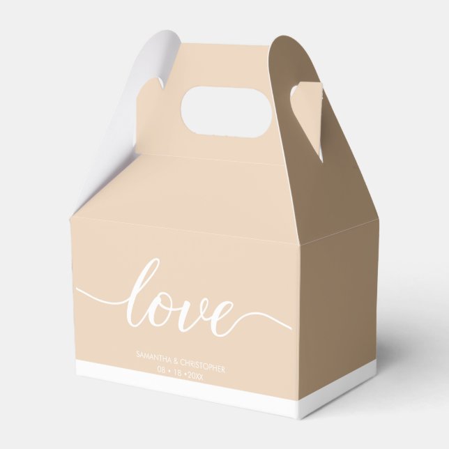 Clay and White Minimalist Wedding custom Favour Bo Favor Box (Front Side)
