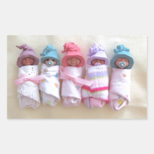 Clay Babies, Elf Hats, Sleeping, Swaddled, Cute Sticker