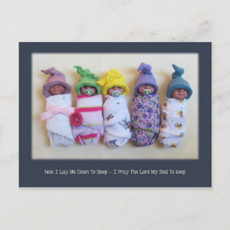 Clay Babies With Children's Bedtime Prayer Postcard