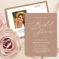 Clay Elegant Script Modern Simple Bridal Shower