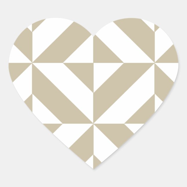 Clay Geometric Deco Cube Pattern Heart Sticker (Front)