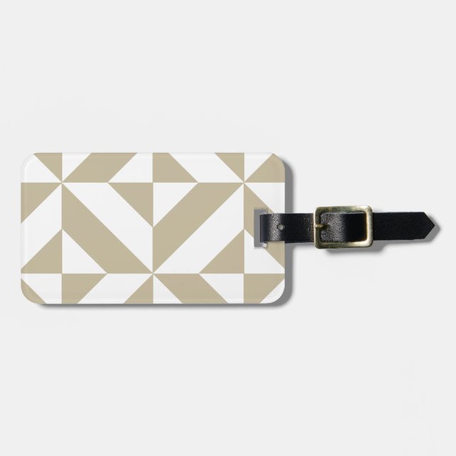 Clay Geometric Deco Cube Pattern Luggage Tag (Front Horizontal)
