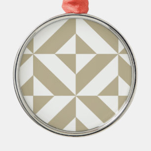 Clay Geometric Deco Cube Pattern Metal Ornament