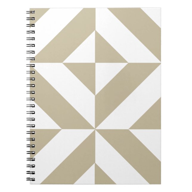 Clay Geometric Deco Cube Pattern Notebook (Front)