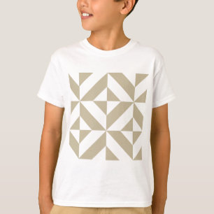 Clay Geometric Deco Cube Pattern T-Shirt