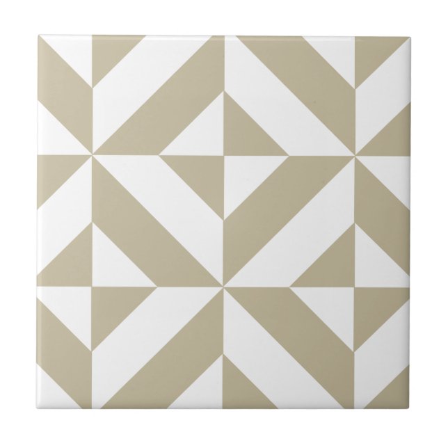 Clay Geometric Deco Cube Pattern Tile (Front)