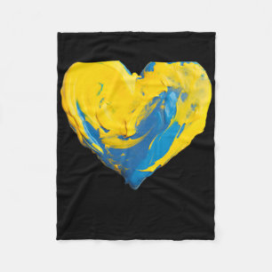 Clay Heart Ukraine Blue And Yellow Fleece Blanket