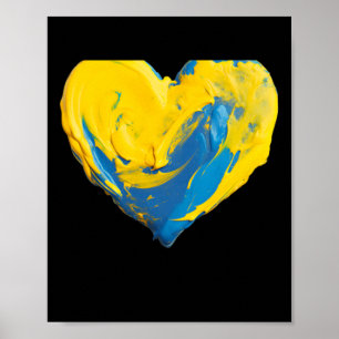 Clay Heart Ukraine Blue And Yellow  Poster