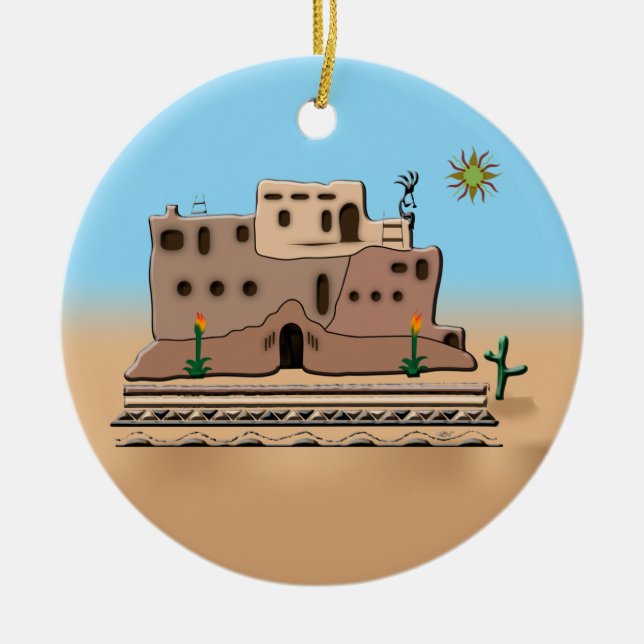 Clay House Ceramic Ornament (Front)