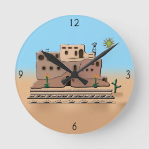 Clay House Round Clock