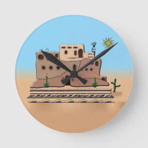 Clay House Round Clock