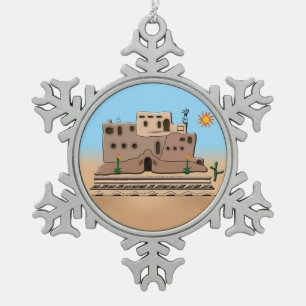 Clay House Snowflake Pewter Christmas Ornament