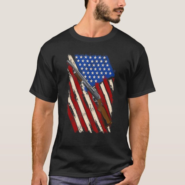 Clay Pigeon Shooting - Hunting - American Usa Shot T-Shirt (Front)