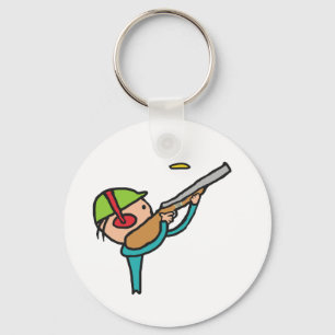 Clay Pigeon Trap Shooting Keychain